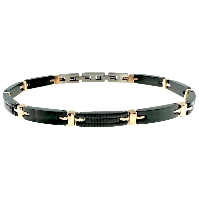 bracciale uomo acciaio elemnti a quadratini