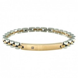 bracciale uomo acciaio con piastra e strass