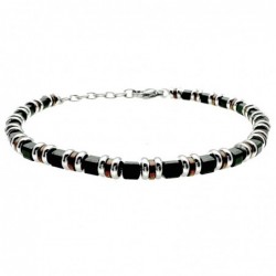 bracciale uomo acciaio con cilindri colorati