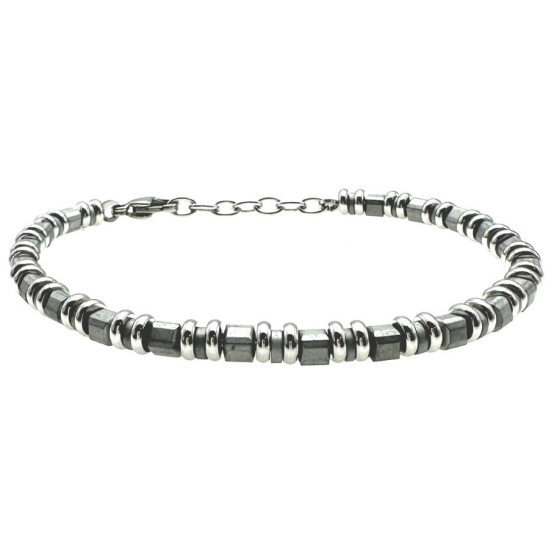 bracciale uomo acciaio con cilindri colorati