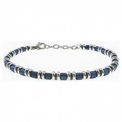 bracciale uomo acciaio con cilindri colorati