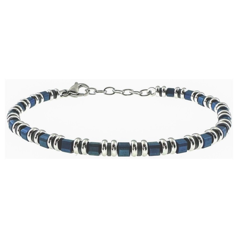 bracciale uomo acciaio con cilindri colorati