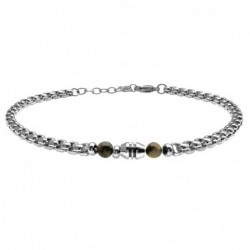 bracciale acciaio e pietre dure uomo