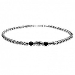 bracciale acciaio e pietre dure uomo