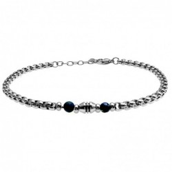 bracciale acciaio e pietre dure uomo