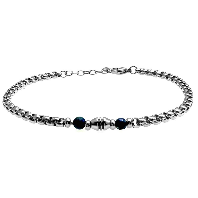 bracciale acciaio e pietre dure uomo