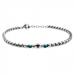 bracciale acciaio e pietre dure uomo