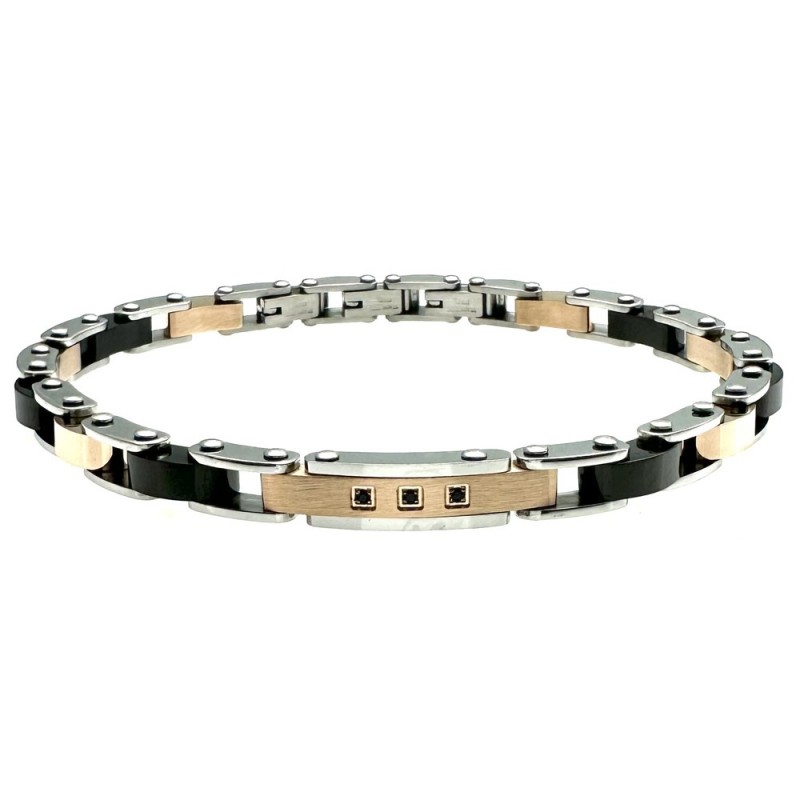 bracciale acciaio uomo con strass