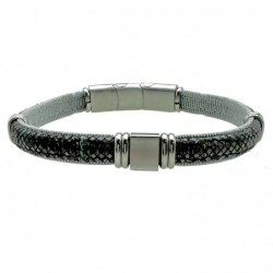 bracciale in pelle pitonata grigia uomo