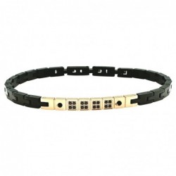 bracciale acciaio uomo piastra con strass