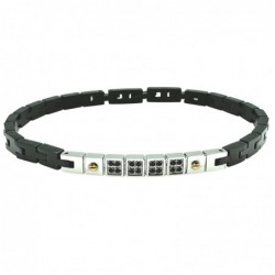 bracciale acciaio uomo piastra con strass