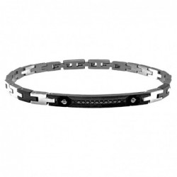 bracciale acciaio uomo piastra con strass