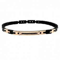bracciale acciaio uomo piastra con strass