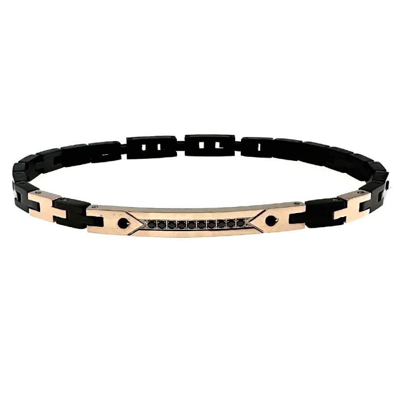 bracciale acciaio uomo piastra con strass