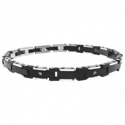 bracciale acciaio uomo con strass