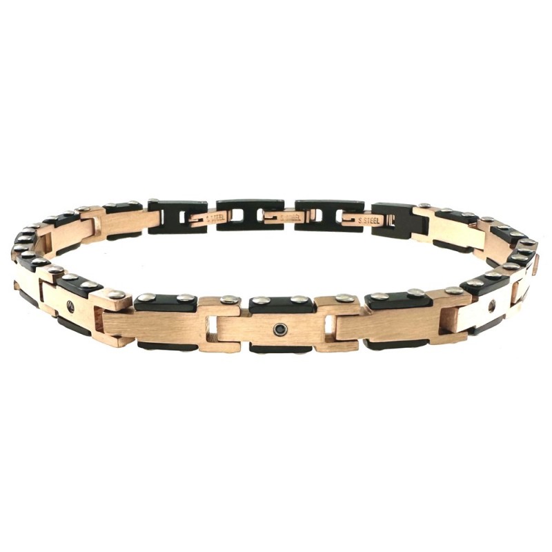 bracciale acciaio uomo con strass