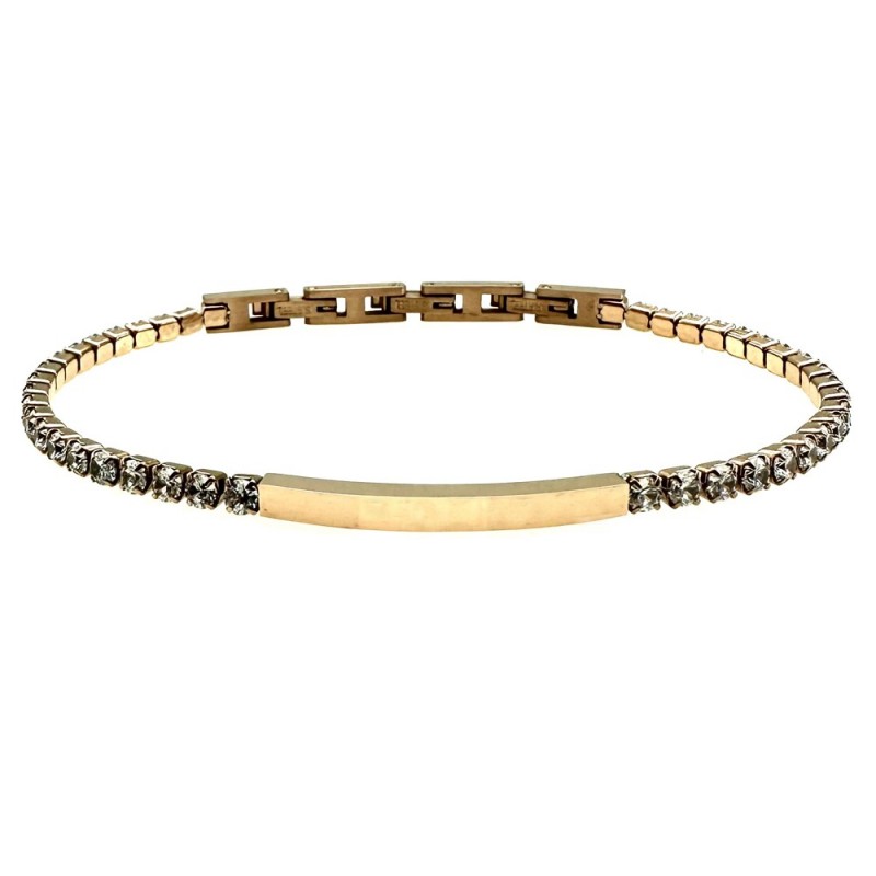 bracciale tennis con piastra in acciaio