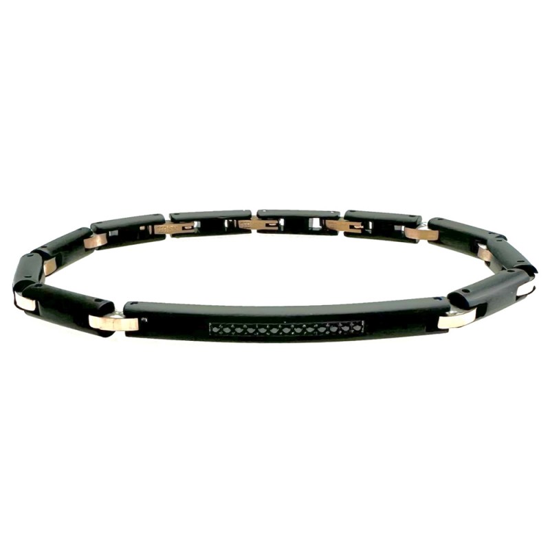 bracciale acciaio uomo piastra con strass