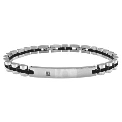 bracciale uomo acciaio con piastra e strass