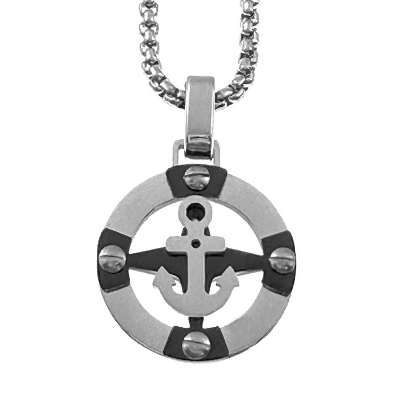 collana con ancora uomo acciaio