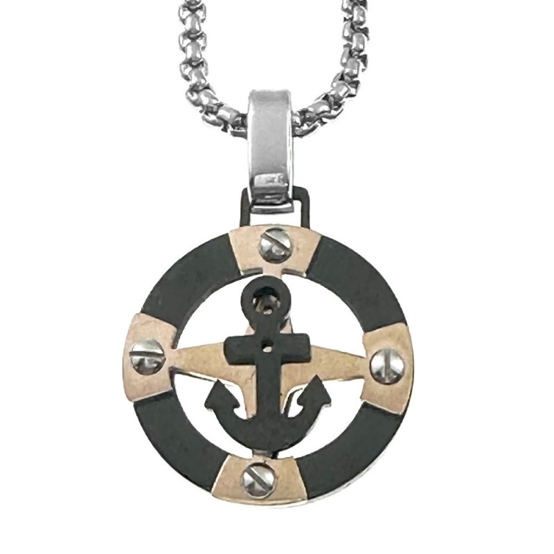 collana con ancora uomo acciaio