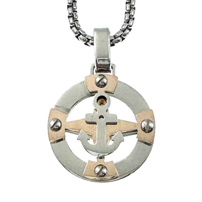 collana con ancora uomo acciaio