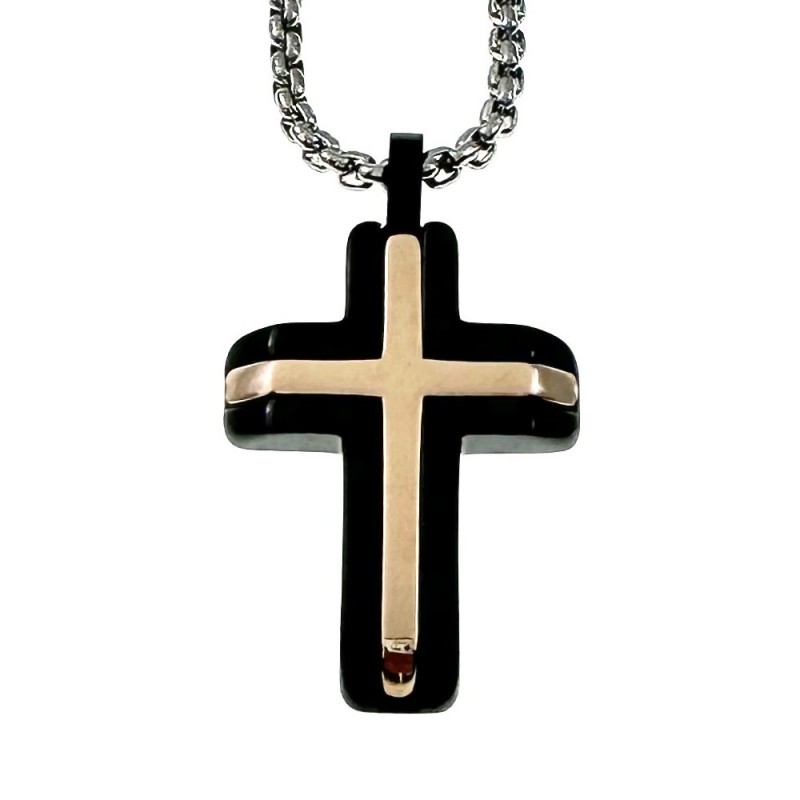 collana con croce uomo acciaio