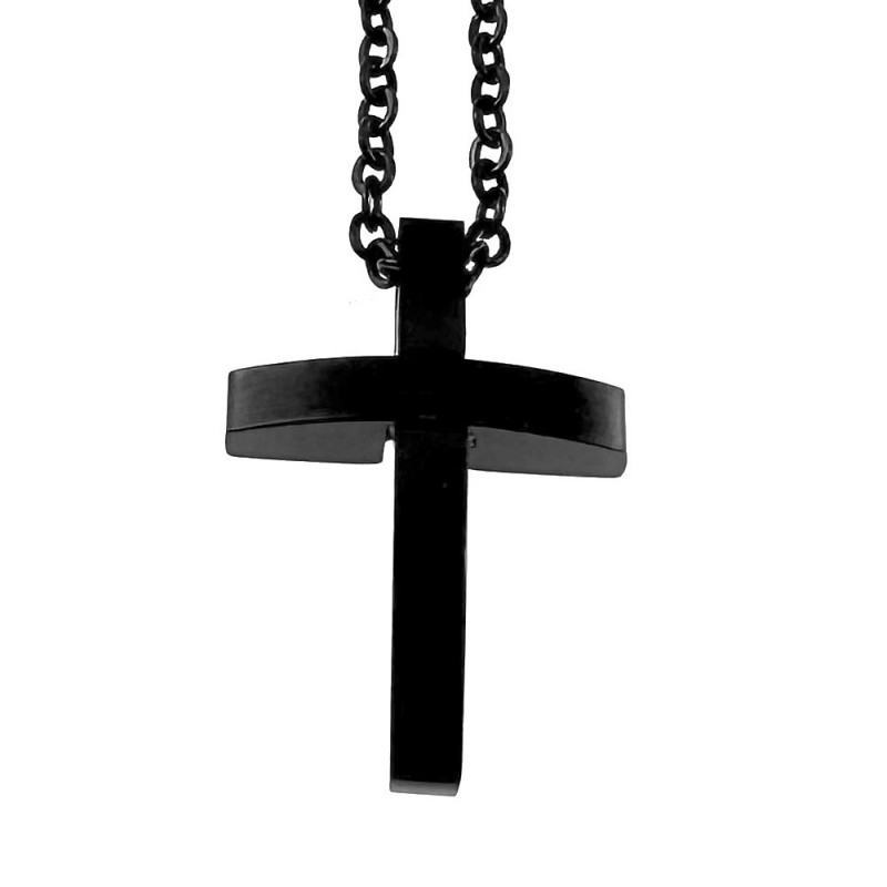 collana con croce uomo acciaio