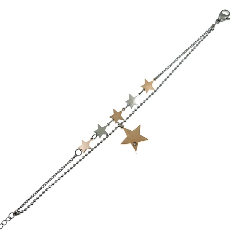 bracciale stelline donna acciaio e strass