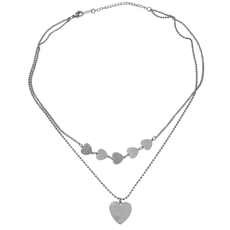 collana cuoricini donna acciaio