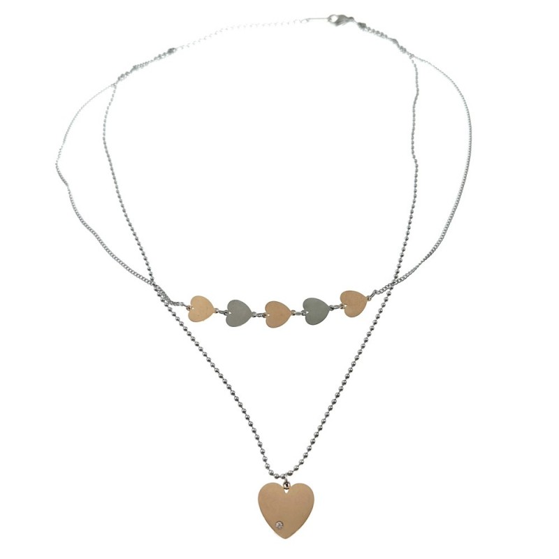 collana cuoricini donna acciaio
