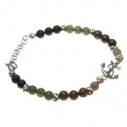bracciale uomo con ancora pietre e acciaio