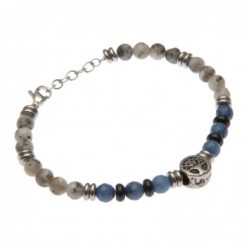 bracciale albero della vita uomo acciaio e pietre dure