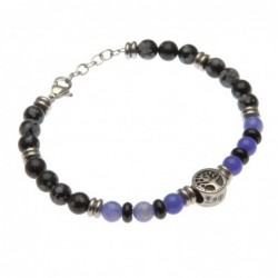 bracciale albero della vita uomo acciaio e pietre dure