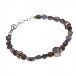 bracciale ancora uomo acciaio e pietre dure