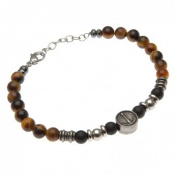 bracciale ancora uomo acciaio e pietre dure