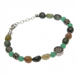 bracciale timone uomo acciaio e pietre dure