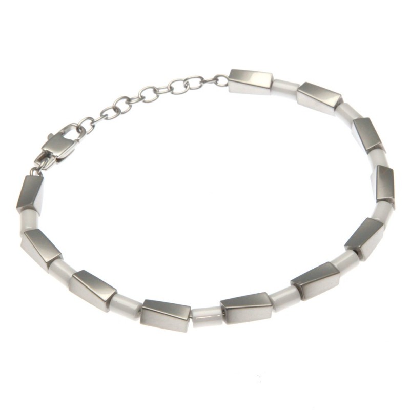bracciale uomo acciaio e ceramica