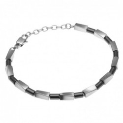 bracciale uomo acciaio e ceramica