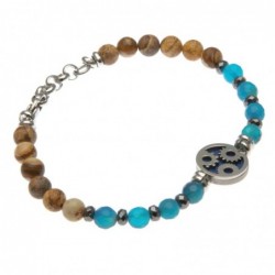 bracciale uomo ingranaggi in acciaio e pietre dure