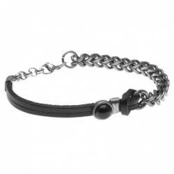 bracciale uomo acciaio e pelle