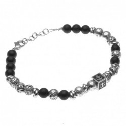 bracciale uomo ancora acciaio e pietre dure