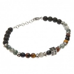bracciale uomo ancora acciaio e pietre dure