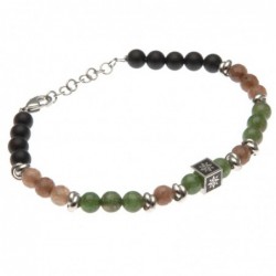 bracciale uomo rosa dei venti acciaio e pietre dure