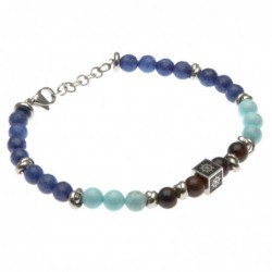 bracciale uomo timone acciaio e pietre dure