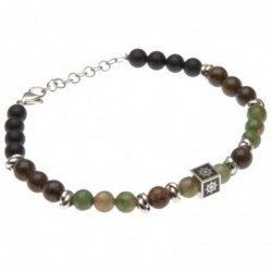 bracciale uomo timone acciaio e pietre dure