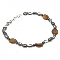 bracciale uomo con pepite e pietre dure