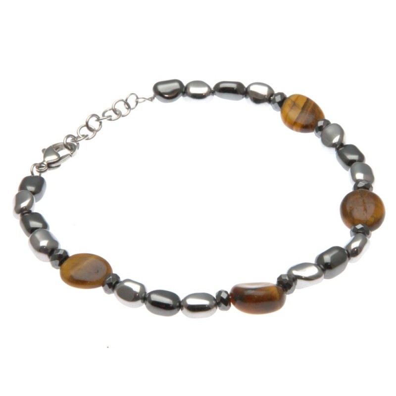 bracciale uomo con pepite e pietre dure