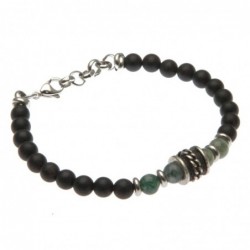 bracciale uomo pietre dure e acciaio