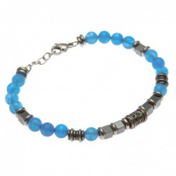bracciale uomo acciaio e pietre dure